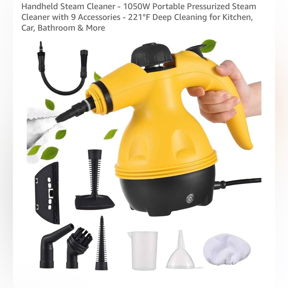 New Handheld Steam Cleaner 1050W Portable Pressurized 9 Accessories 221°F Deep